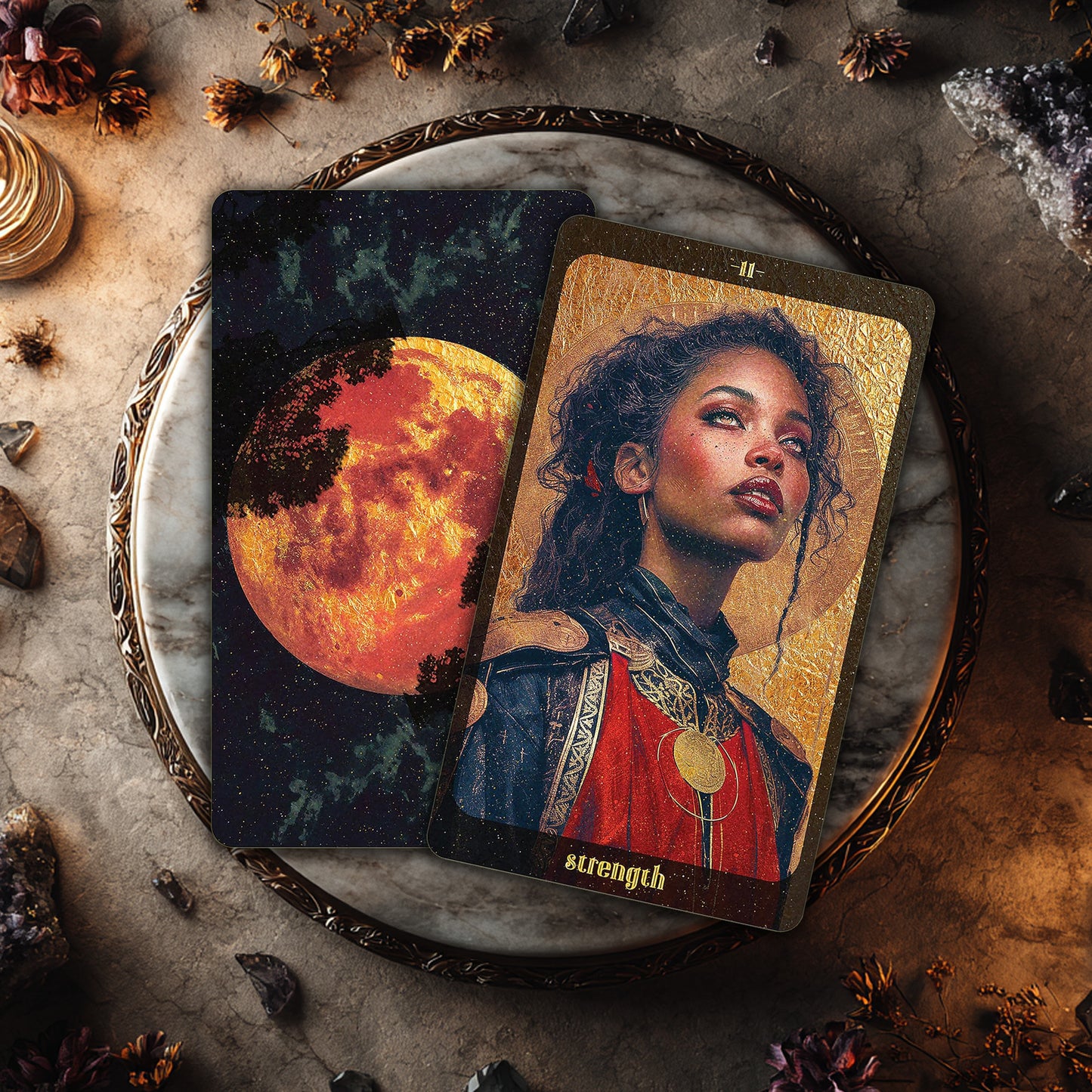 Amber Moon Tarot- 78 Gilded Card Deck with guide booklet