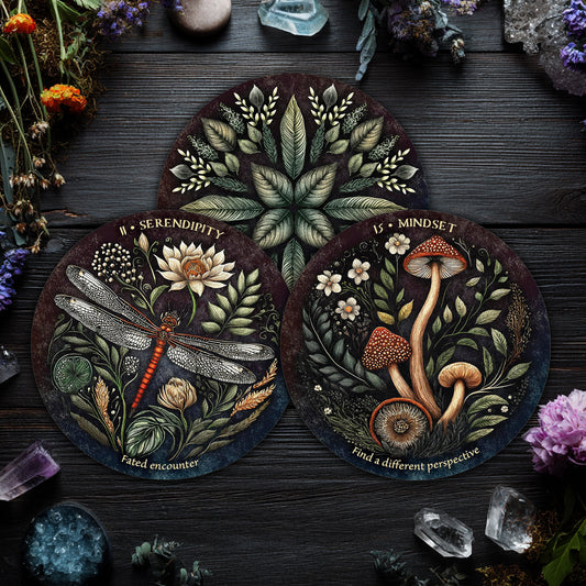 Arcana Folia Oracle Deck: 50-Card Round Deck & Guidebook