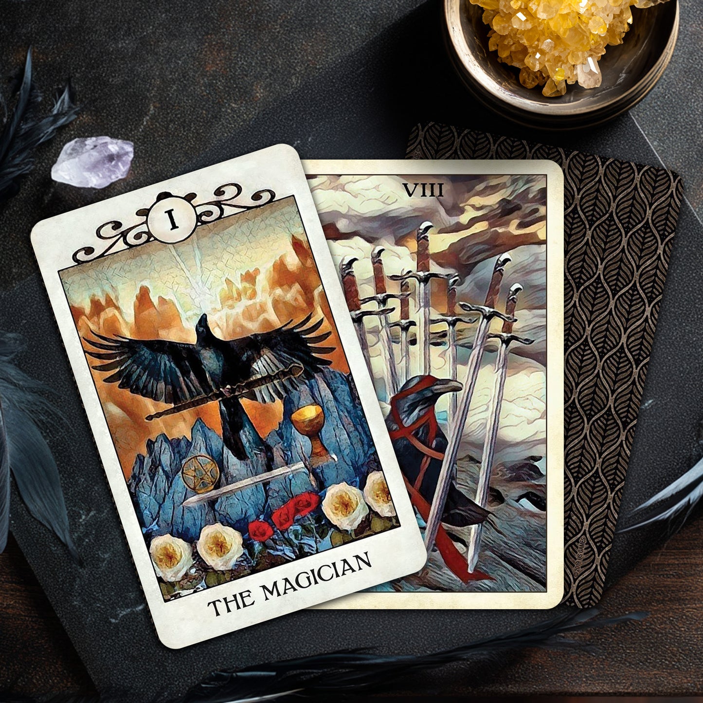 Crow Tarot Pocket Edition: 78 Tarot Card Deck & Guidebook