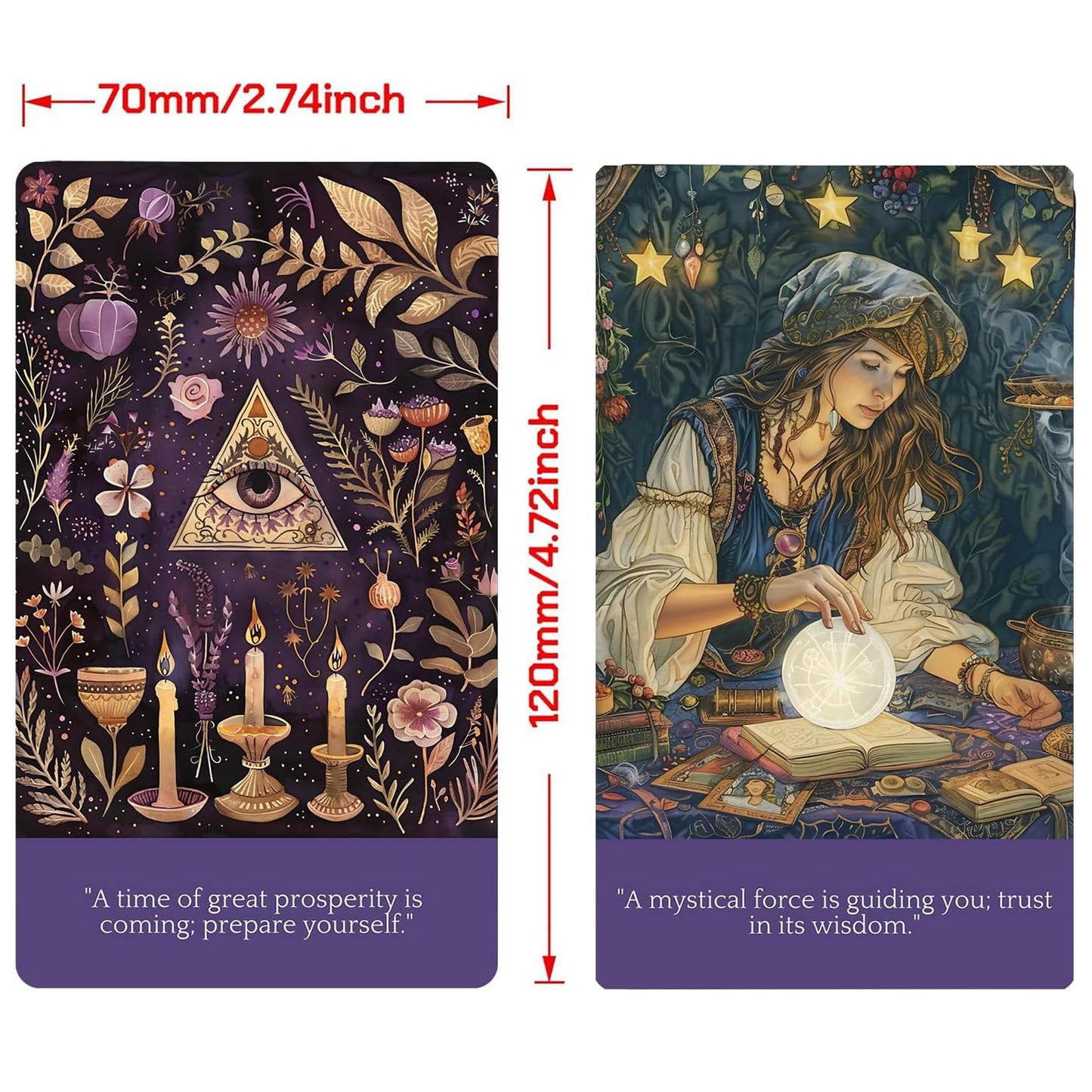 Fortune Teller Oracle: 56 Card Deck with keywords and messages
