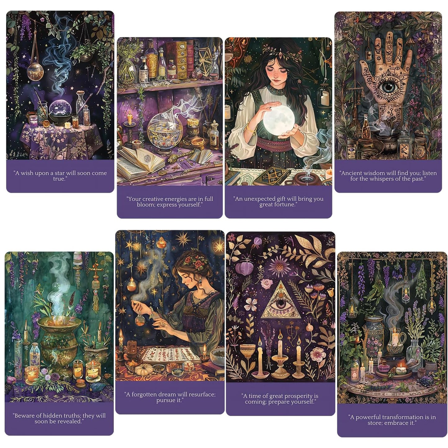Fortune Teller Oracle: 56 Card Deck with keywords and messages
