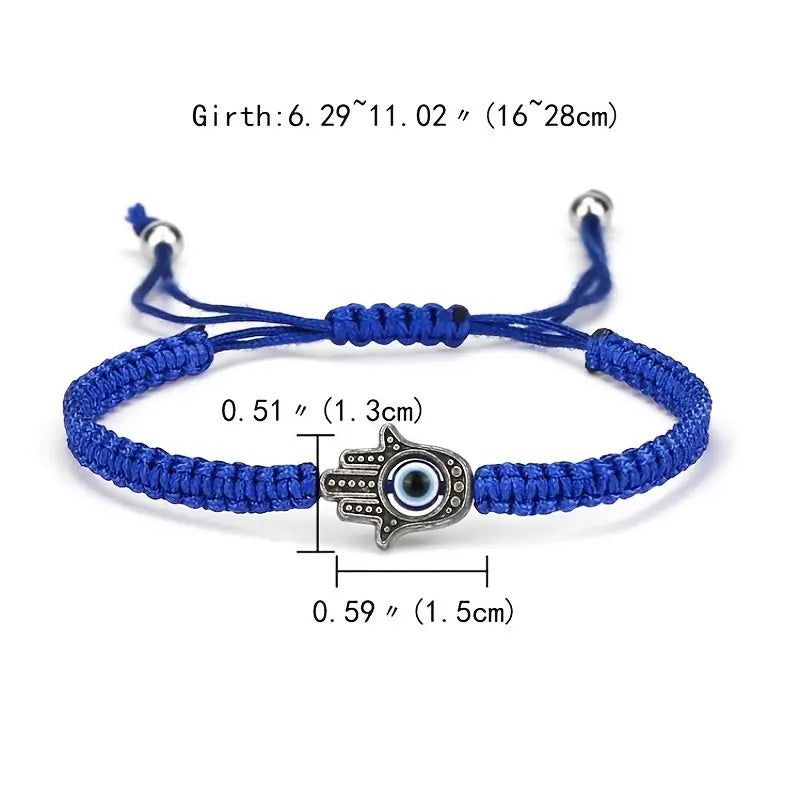 Braided Adjustable Bracelet Hamsa Evil Eye bracelet, protect yourself from negative energies, 3 colors very stylish