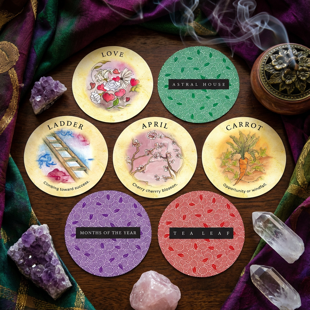 Tea Leaf Fortune Cards – 200-Card Divination Deck & Illustrated Guidebook