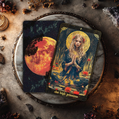 Amber Moon Tarot- 78 Gilded Card Deck with guide booklet