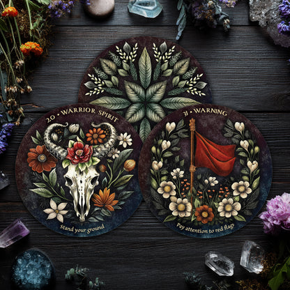 Arcana Folia Oracle Deck: 50-Card Round Deck & Guidebook