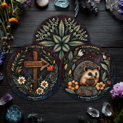 Arcana Folia Oracle Deck: 50-Card Round Deck & Guidebook