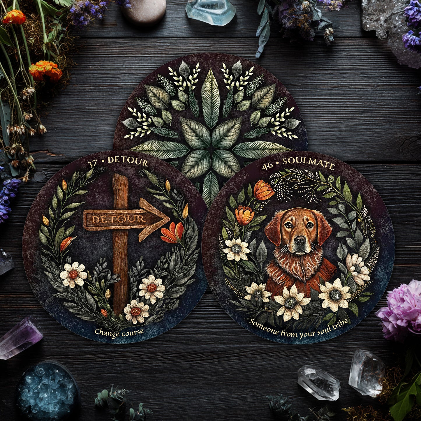 Arcana Folia Oracle Deck: 50-Card Round Deck & Guidebook