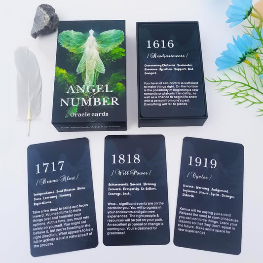 Angel Number Oracle Cards: 56 Oracle Card Deck with angelic messages for your higherself