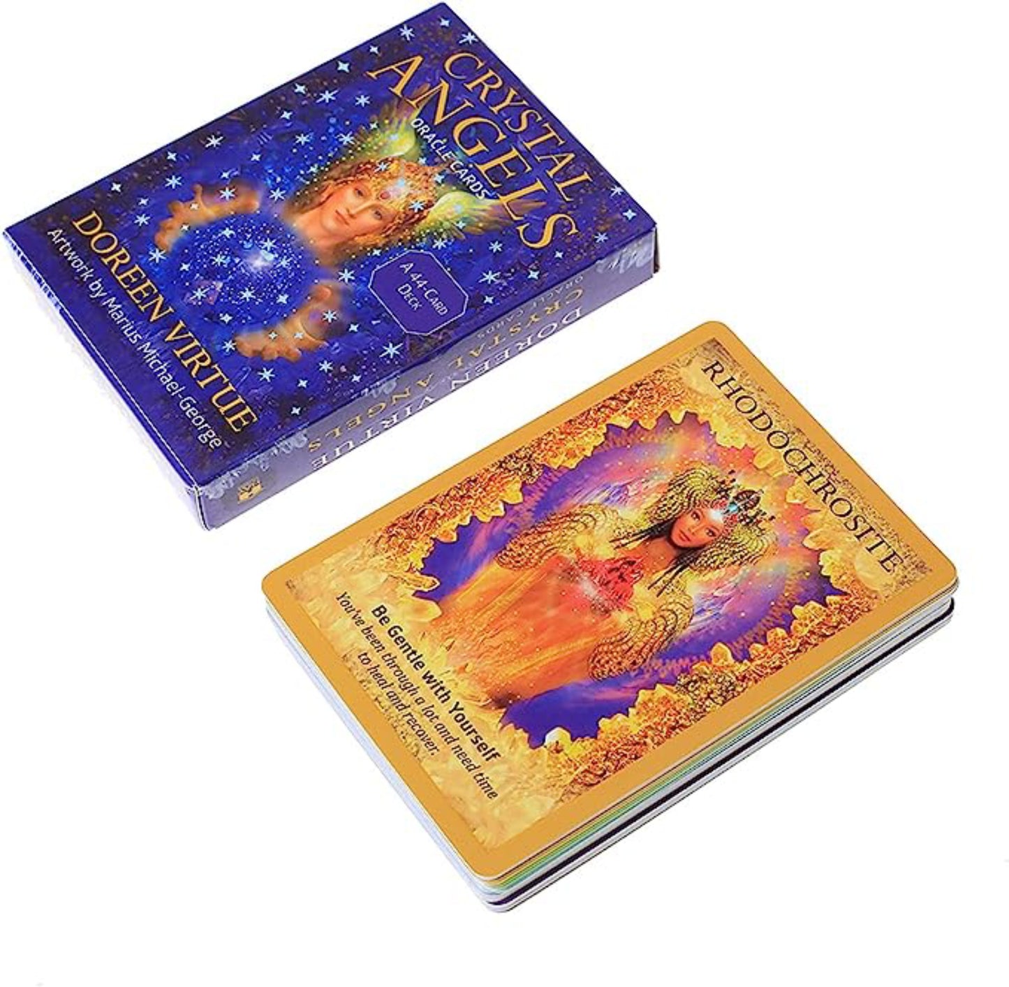 Crystal Angels Oracle Deck: 44 Oracle Card Deck with pdf guidebook by Doreen Virtue (small reprint version)