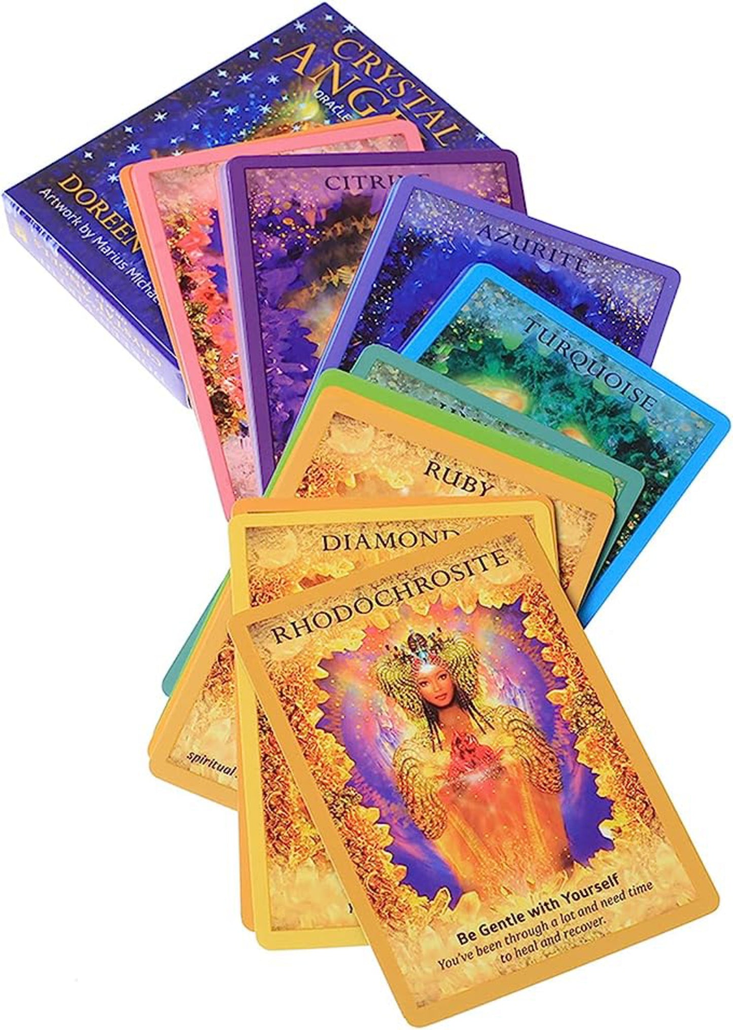 Crystal Angels Oracle Deck: 44 Oracle Card Deck with pdf guidebook by Doreen Virtue (small reprint version)