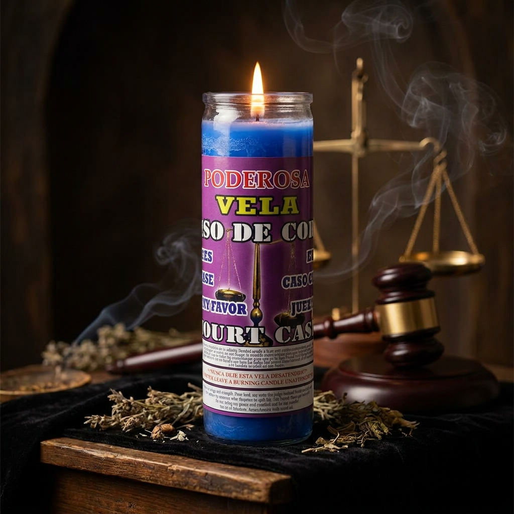 7 Day Candle For Court Case Fixed & Scented - Veladora Preparada Para Caso De Corte