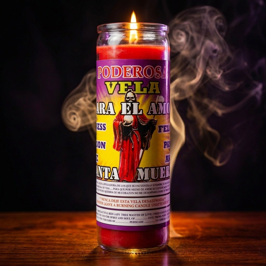 7 Day Candle - Santa Muerte For Love - Fixed Candle Ready To Use Spiritual Candle