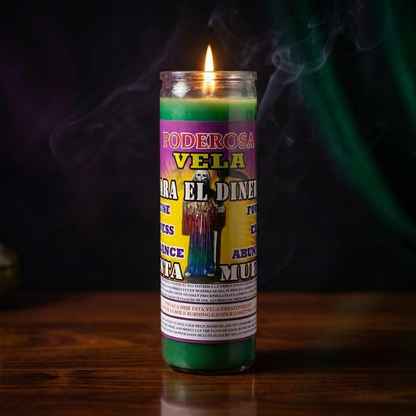7 Day Candle - Santa Muerte For Money -  Fixed & Ready To Use Spiritual Candle