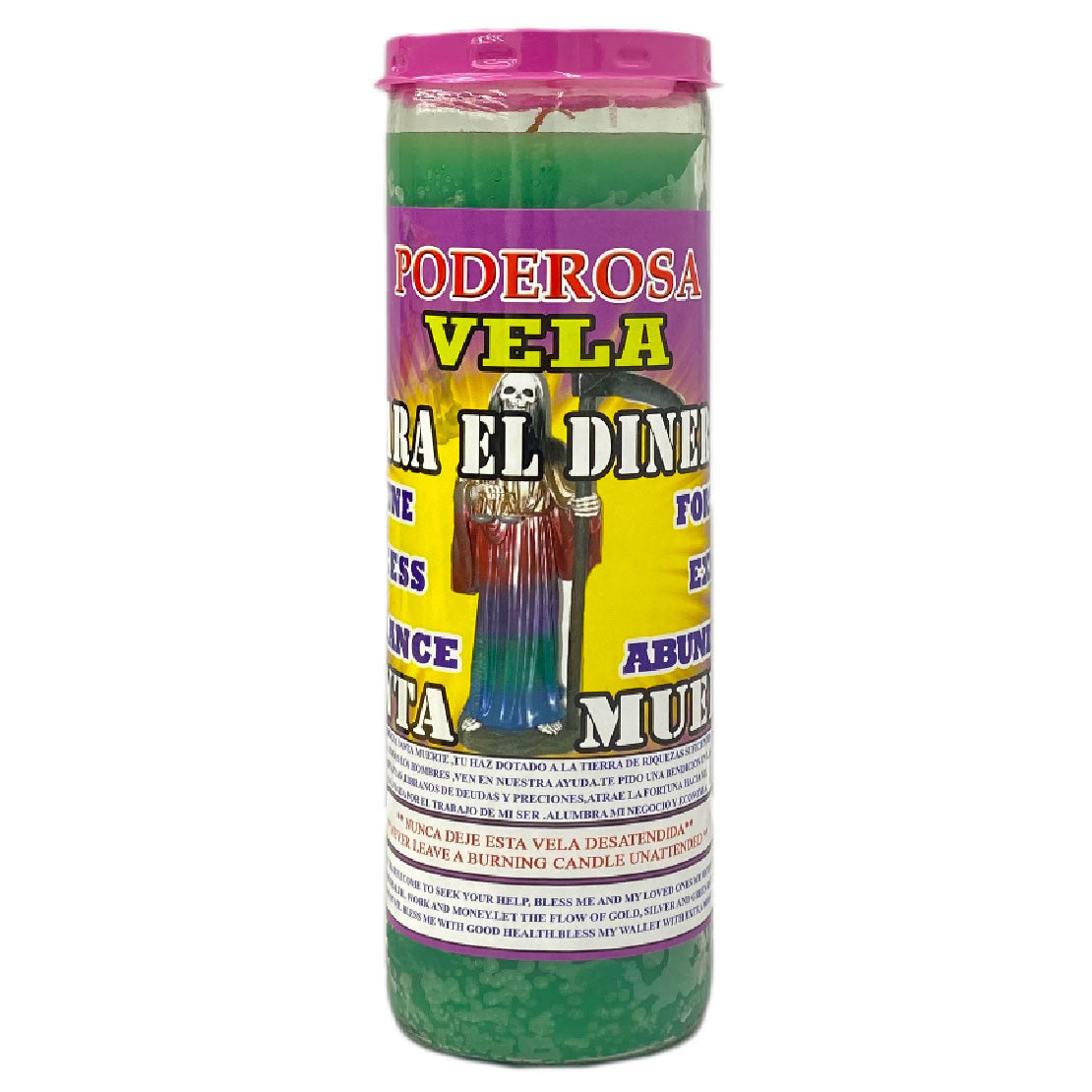 7 Day Candle - Santa Muerte For Money -  Fixed & Ready To Use Spiritual Candle