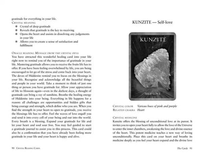 Crystal Reading Cards: The Healing Oracle; 56 Oracle Card Deck & Guidebook