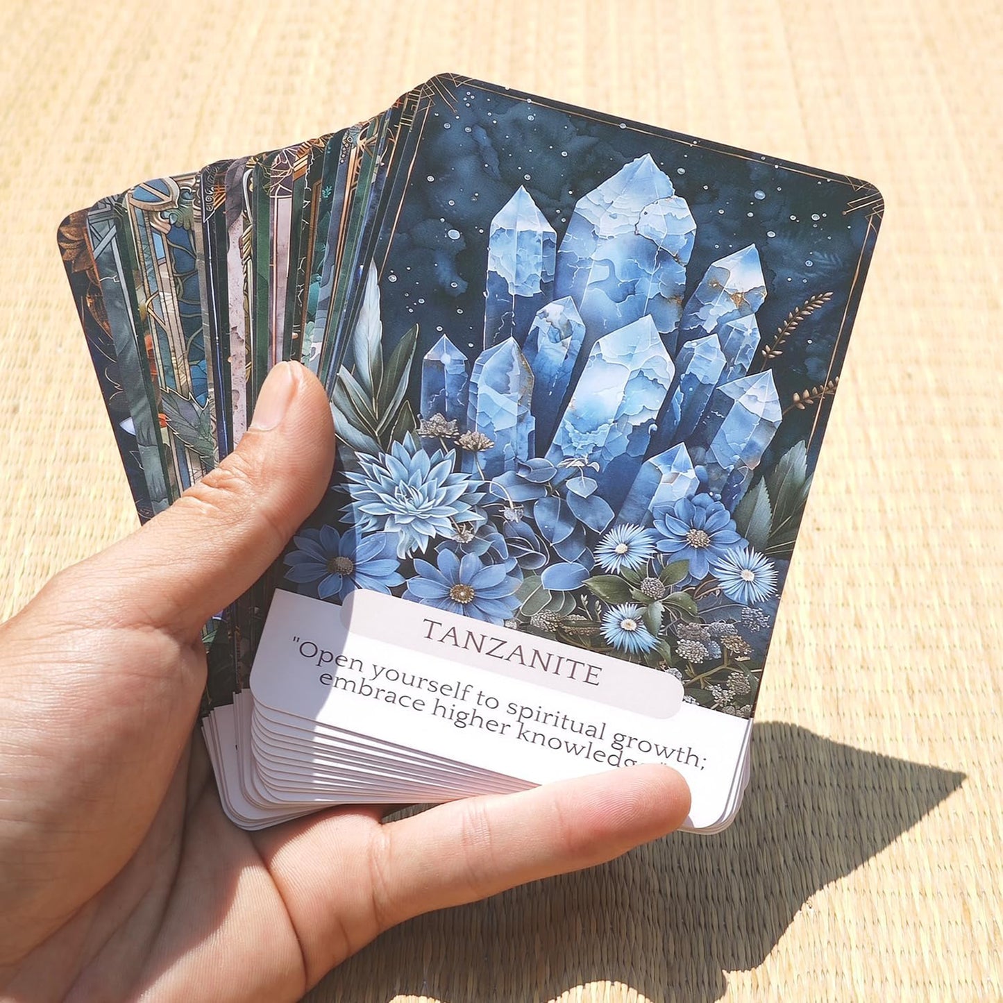 Crystal Wisdom Oracle: 44 Oracle Card Deck with name of crystal and messages