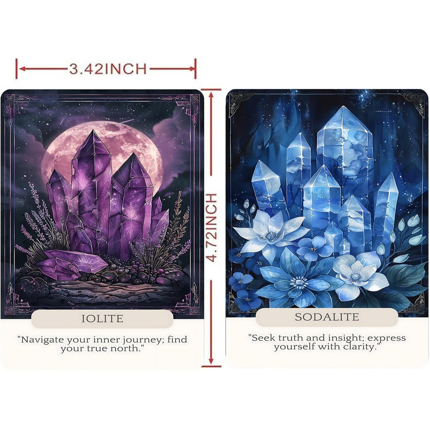 Crystal Wisdom Oracle: 44 Oracle Card Deck with name of crystal and messages