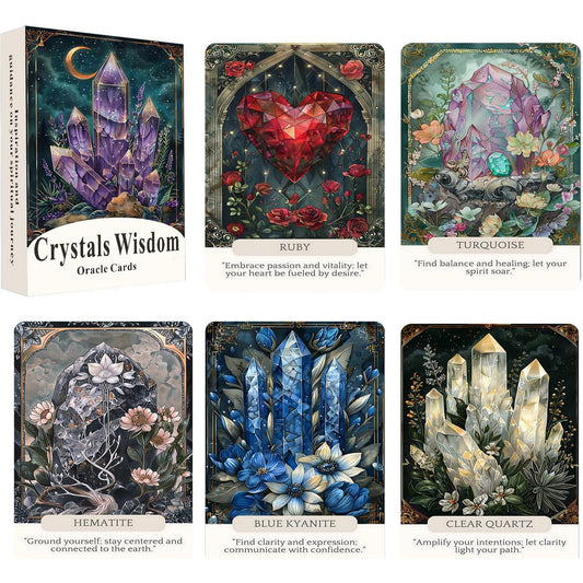 Crystal Wisdom Oracle: 44 Oracle Card Deck with name of crystal and messages