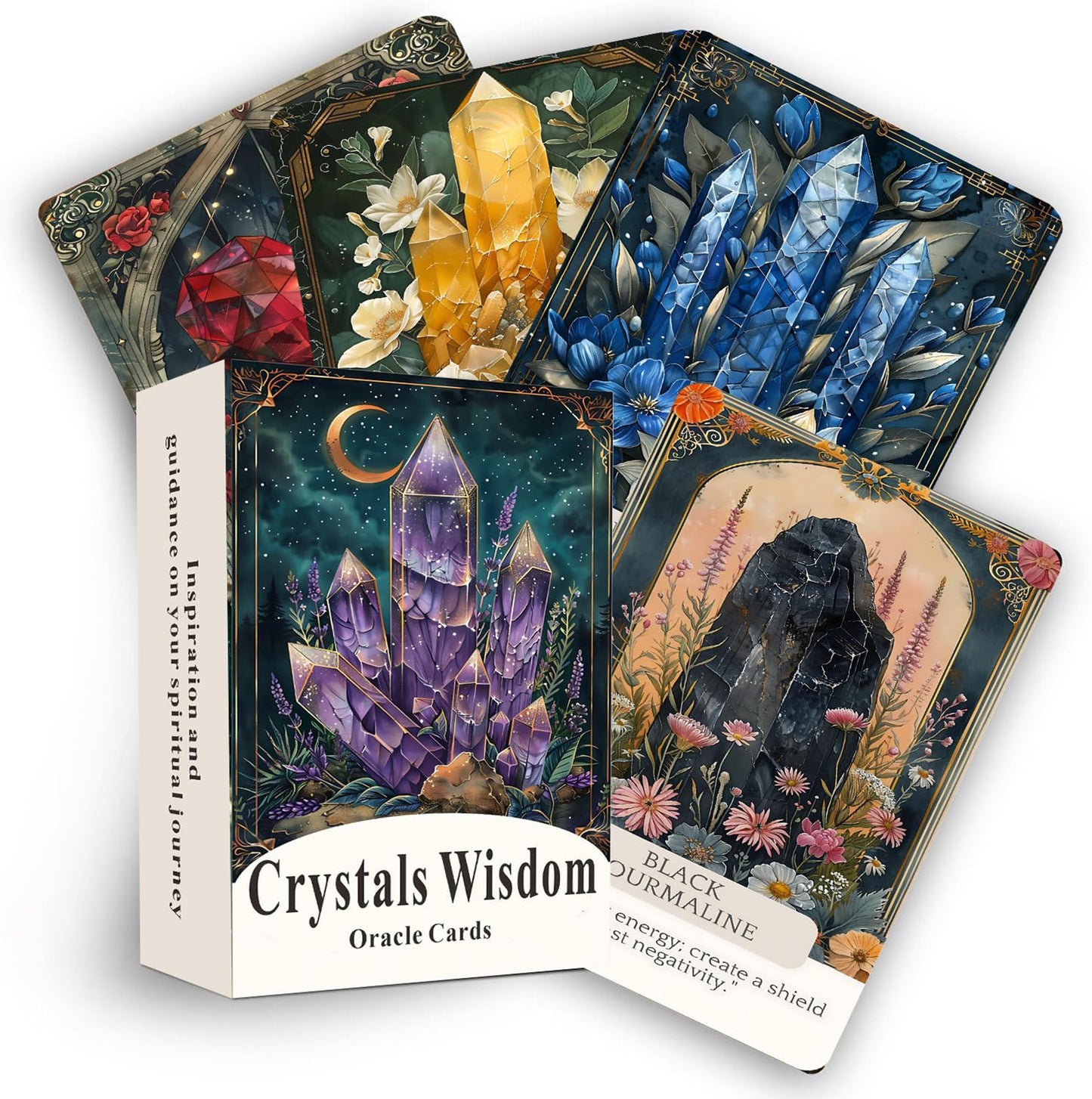 Crystal Wisdom Oracle: 44 Oracle Card Deck with name of crystal and messages