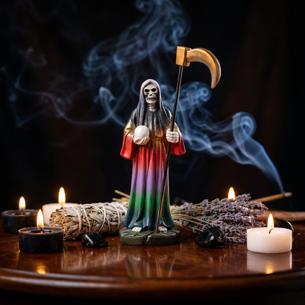 3" inch La Santa Muerte Mini Figures (Rainbow Color) - Figura de La Santa Muerte de 7.6 cm