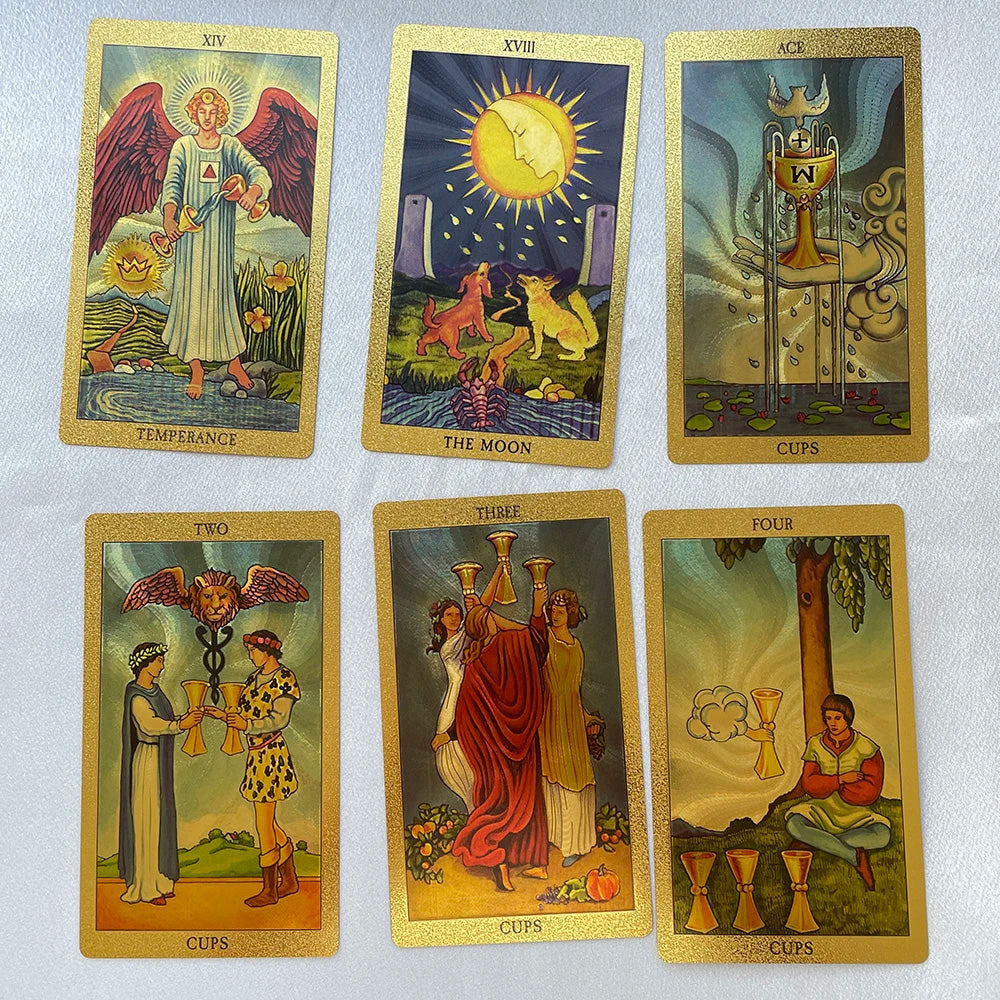 Gold Foil Tarot Cards: 78 tarot card deck & guidebook