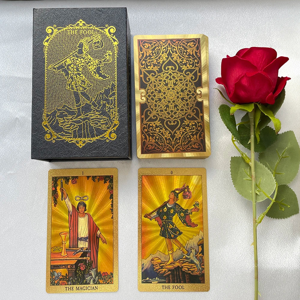 Gold Foil Tarot Cards: 78 tarot card deck & guidebook