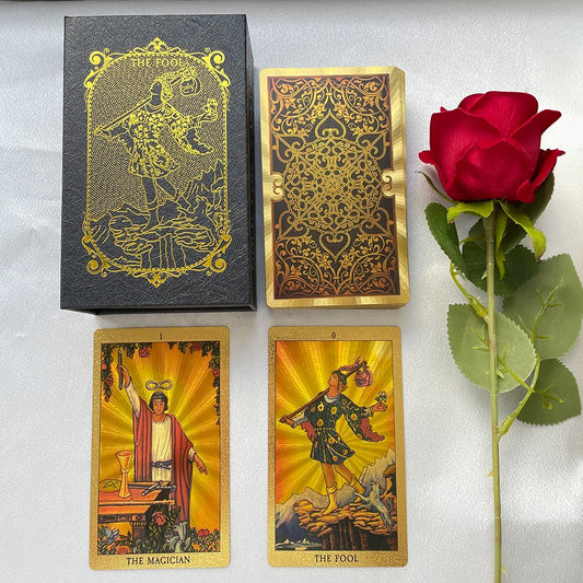 Gold Foil Tarot Cards: 78 tarot card deck & guidebook