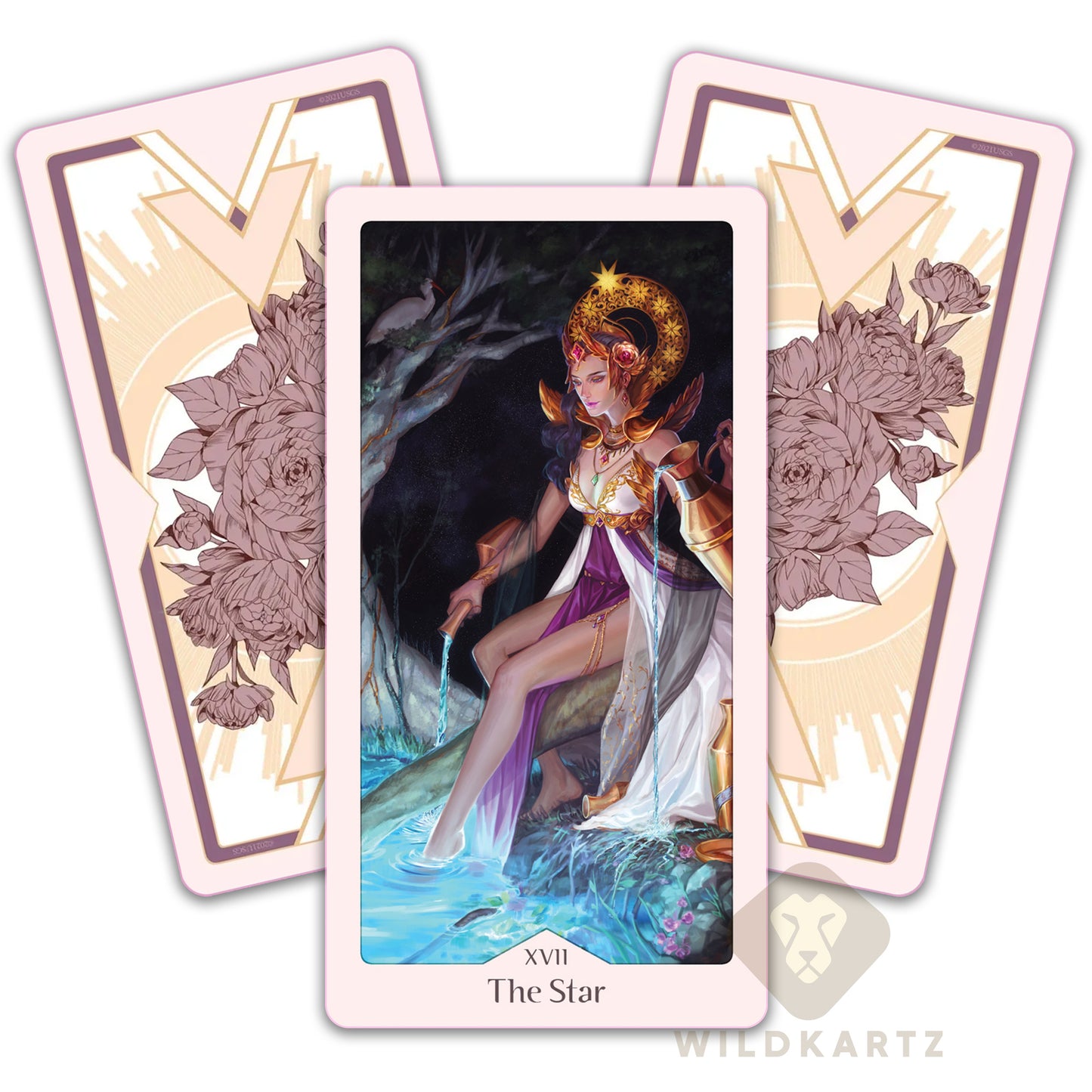 Heavenly Bloom Tarot: 78 Rose gold gilt-edged Tarot Card Deck & Guidebook