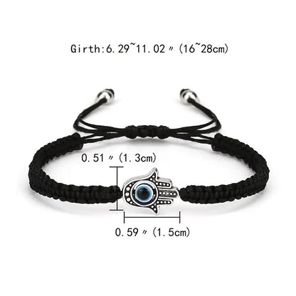 Braided Adjustable Bracelet Hamsa Evil Eye bracelet, protect yourself from negative energies, 3 colors very stylish