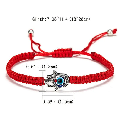 Braided Adjustable Bracelet Hamsa Evil Eye bracelet, protect yourself from negative energies, 3 colors very stylish