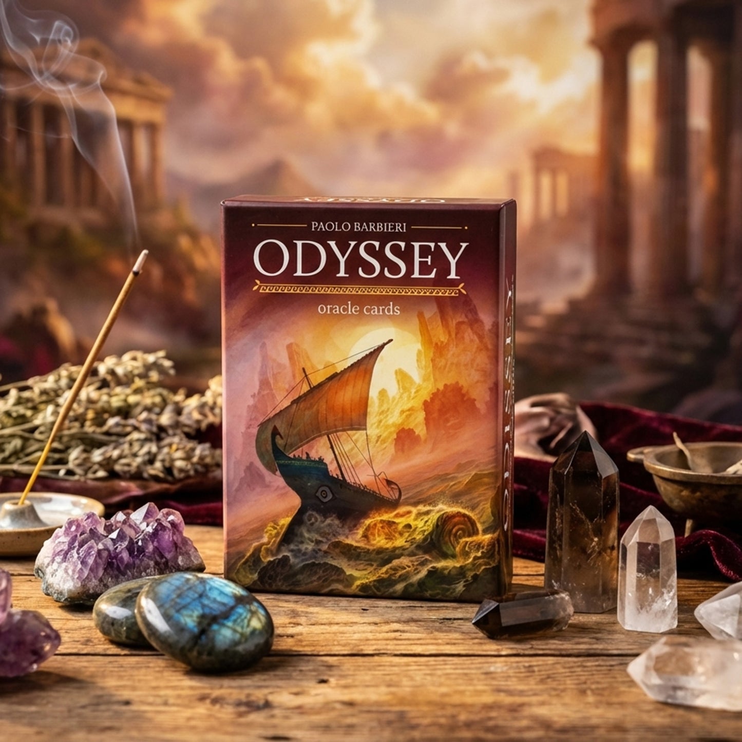 Odyssey Oracle: 36 Oracle Card Deck, each card depicts an episode from the Odyssey