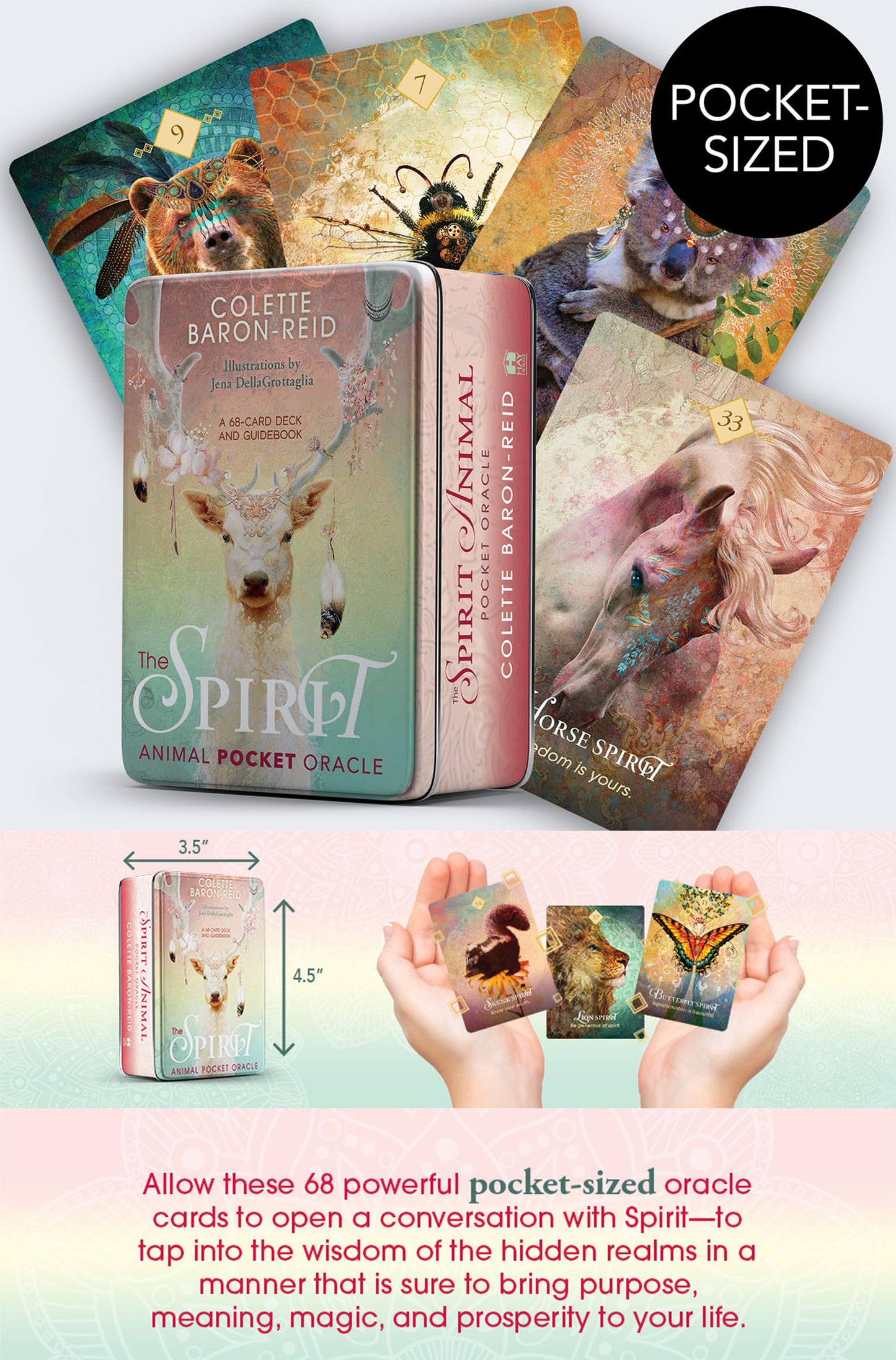 The Spirit Animal Oracle: (Standard or Pocket Sized) 68 Oracle Cards & Guidebook