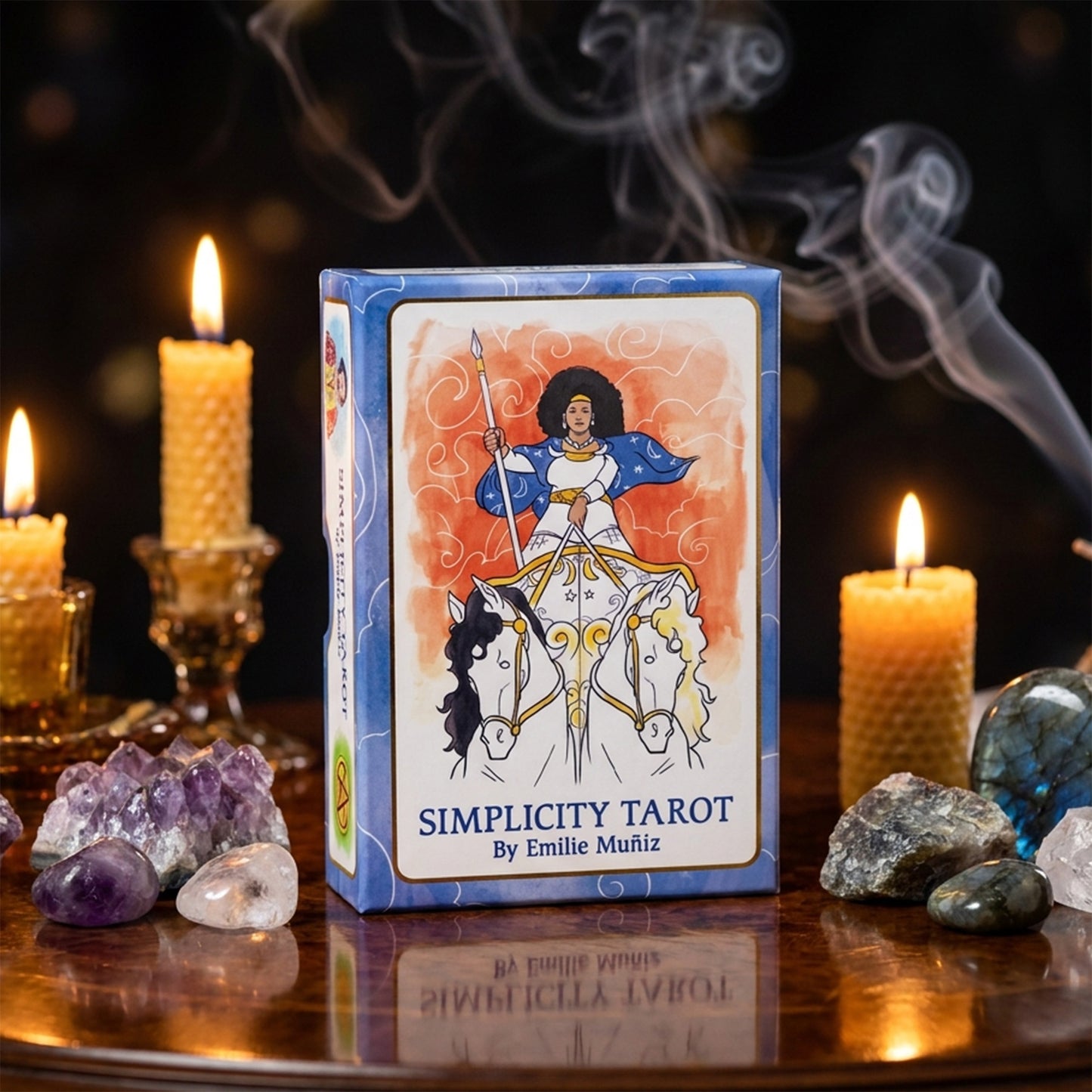 Simplicity Tarot: Diverse Deck with Gold Edges & Keywords on the Cards