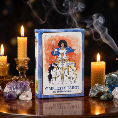 Simplicity Tarot: Diverse Deck with Gold Edges & Keywords on the Cards