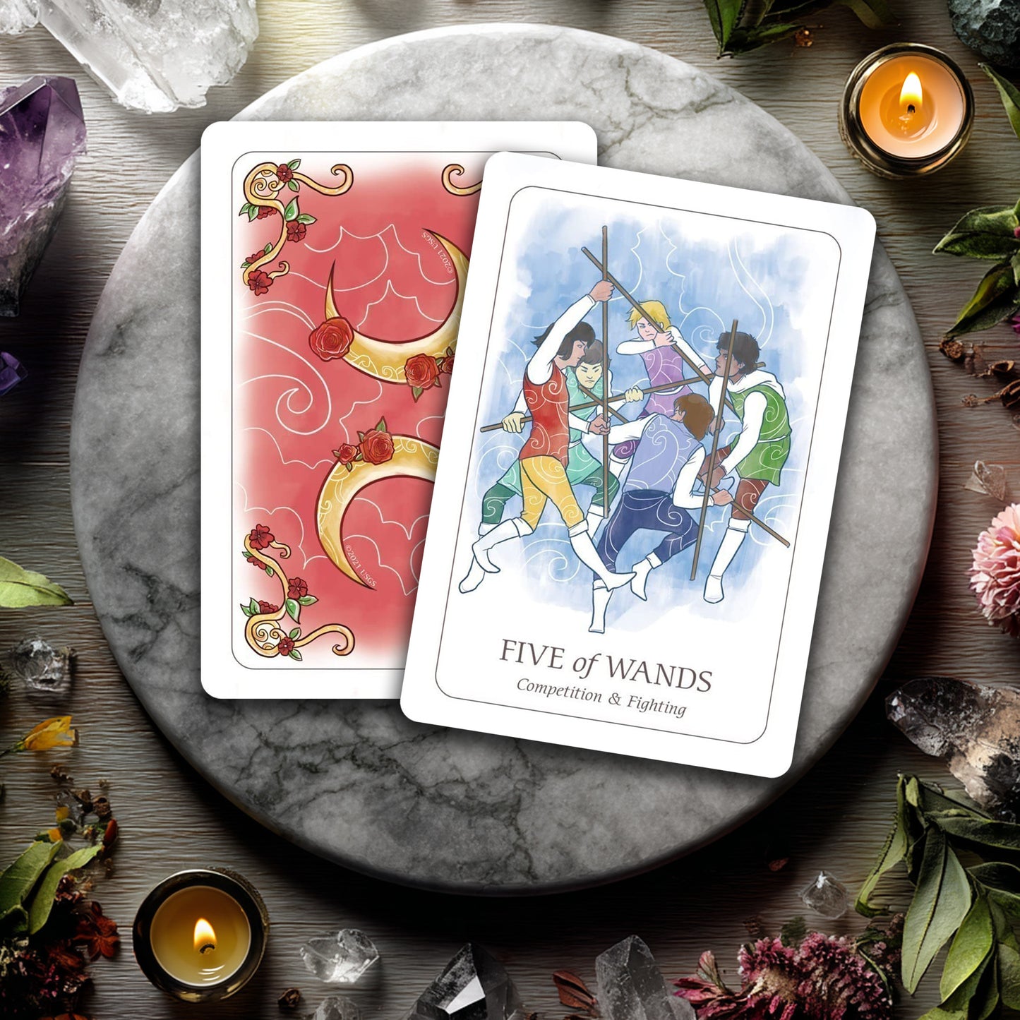 Simplicity Tarot: Diverse Deck with Gold Edges & Keywords on the Cards