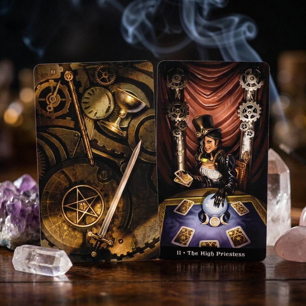 The Steampunk Mini Tarot- 78 Mini Card Deck