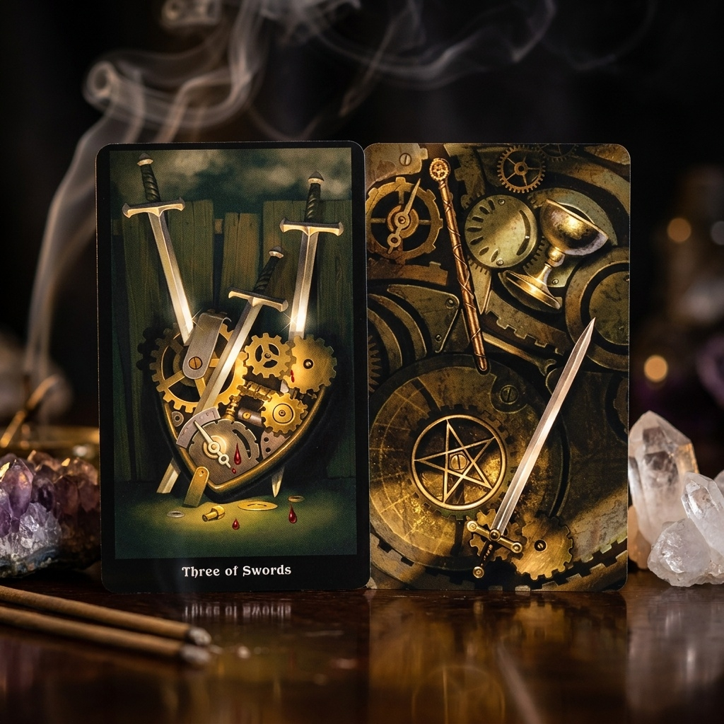 The Steampunk Mini Tarot- 78 Mini Card Deck