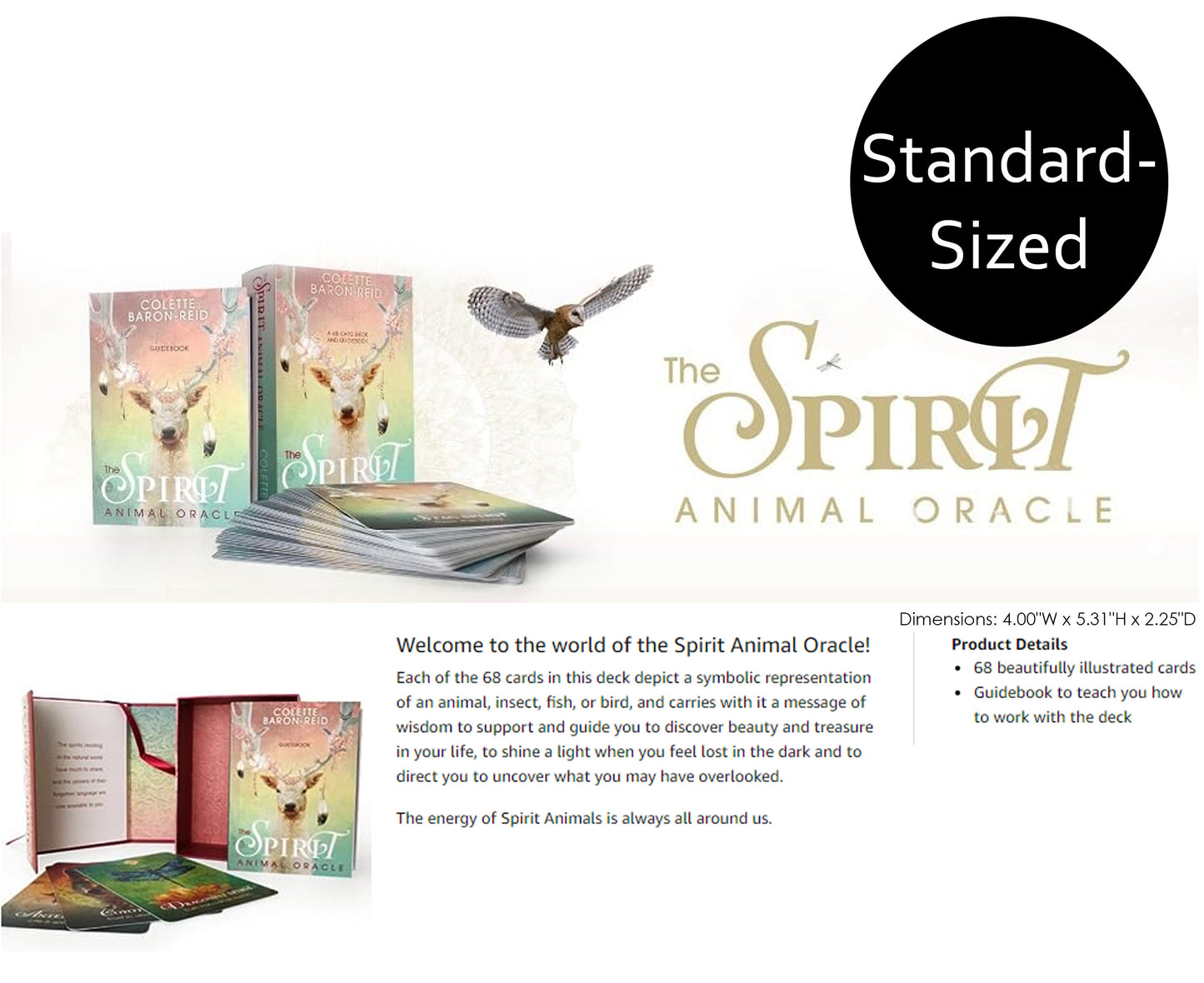 The Spirit Animal Oracle: (Standard or Pocket Sized) 68 Oracle Cards & Guidebook