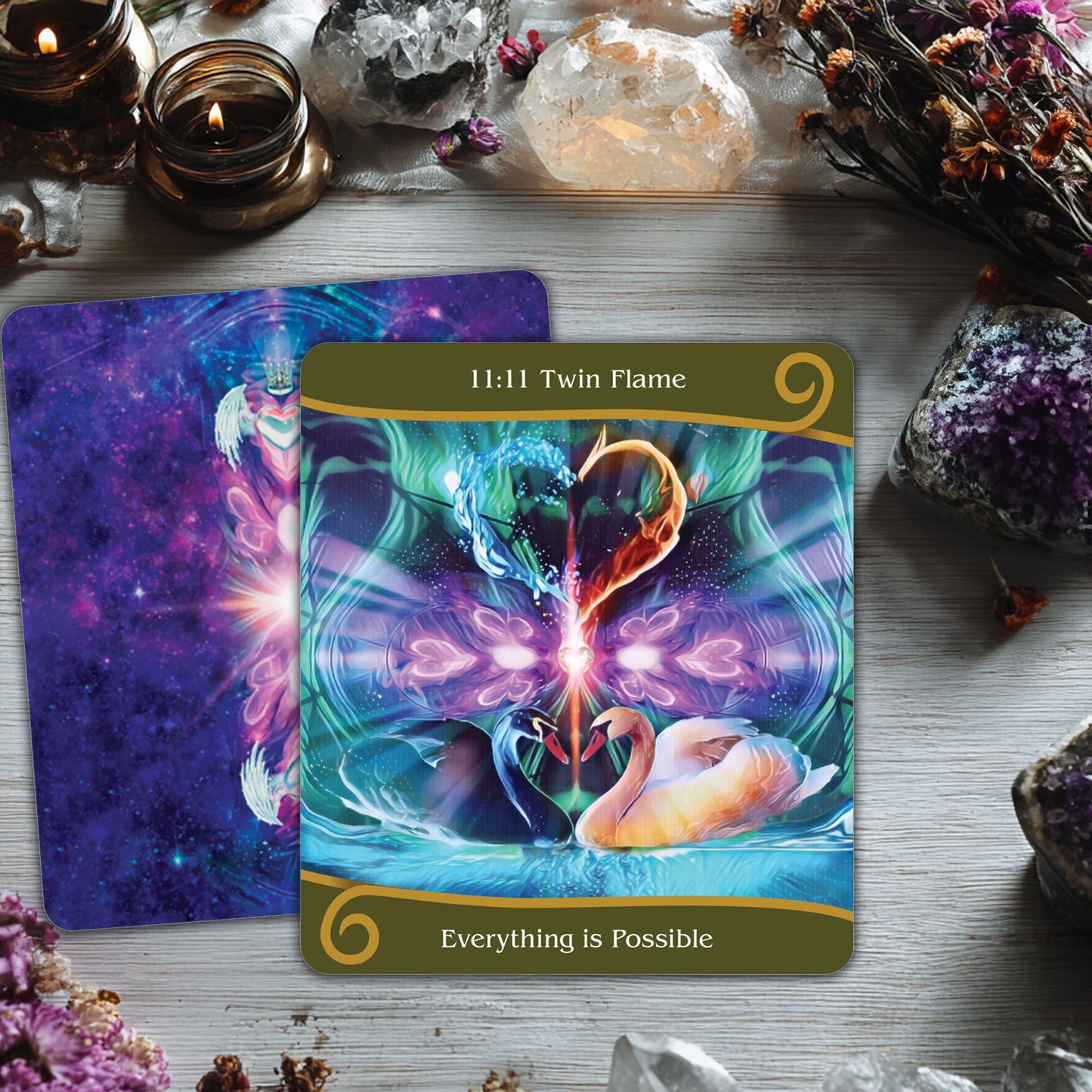 Twin Flame Ascension Oracle Deck & Guidebook - designed to support spiritual awakening, soul connection, and personal transformation