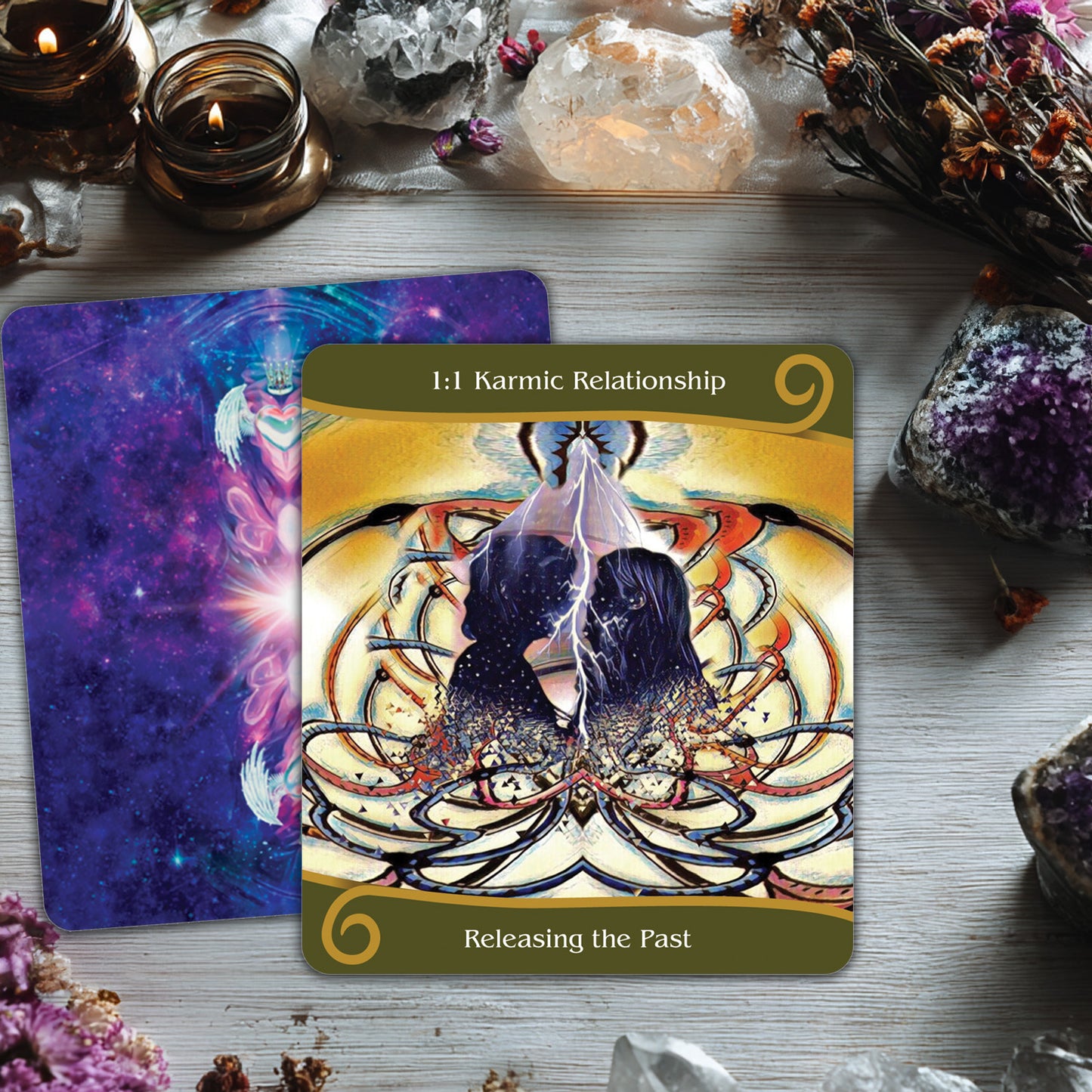 Twin Flame Ascension Oracle Deck & Guidebook - designed to support spiritual awakening, soul connection, and personal transformation