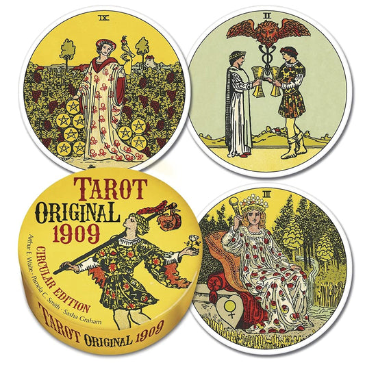 Tarot Original 1909 Circular Edition: 78 Round Tarot Card Deck & Guide booklet