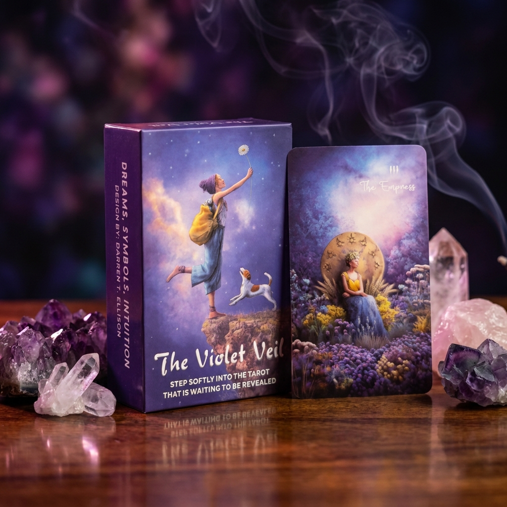 The Violet Veil Tarot – 78 Card Deck & Guidebook
