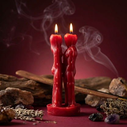 Union Male & Female Face To Face Ritual Candle - Veladora Union Hombre y Mujer