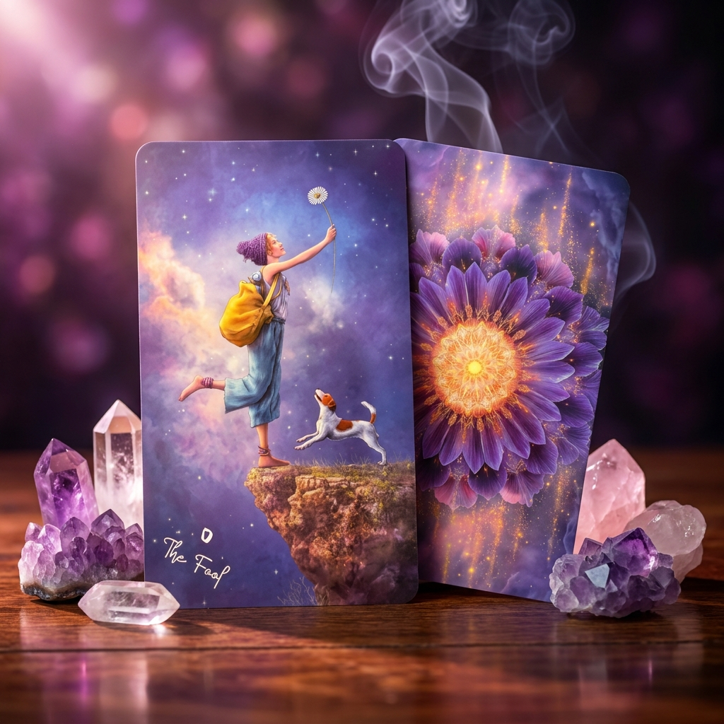 The Violet Veil Tarot – 78 Card Deck & Guidebook