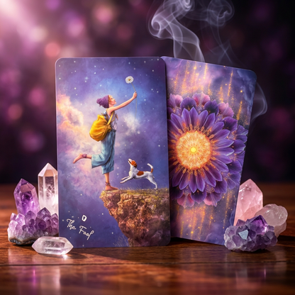 The Violet Veil Tarot – 78 Card Deck & Guidebook