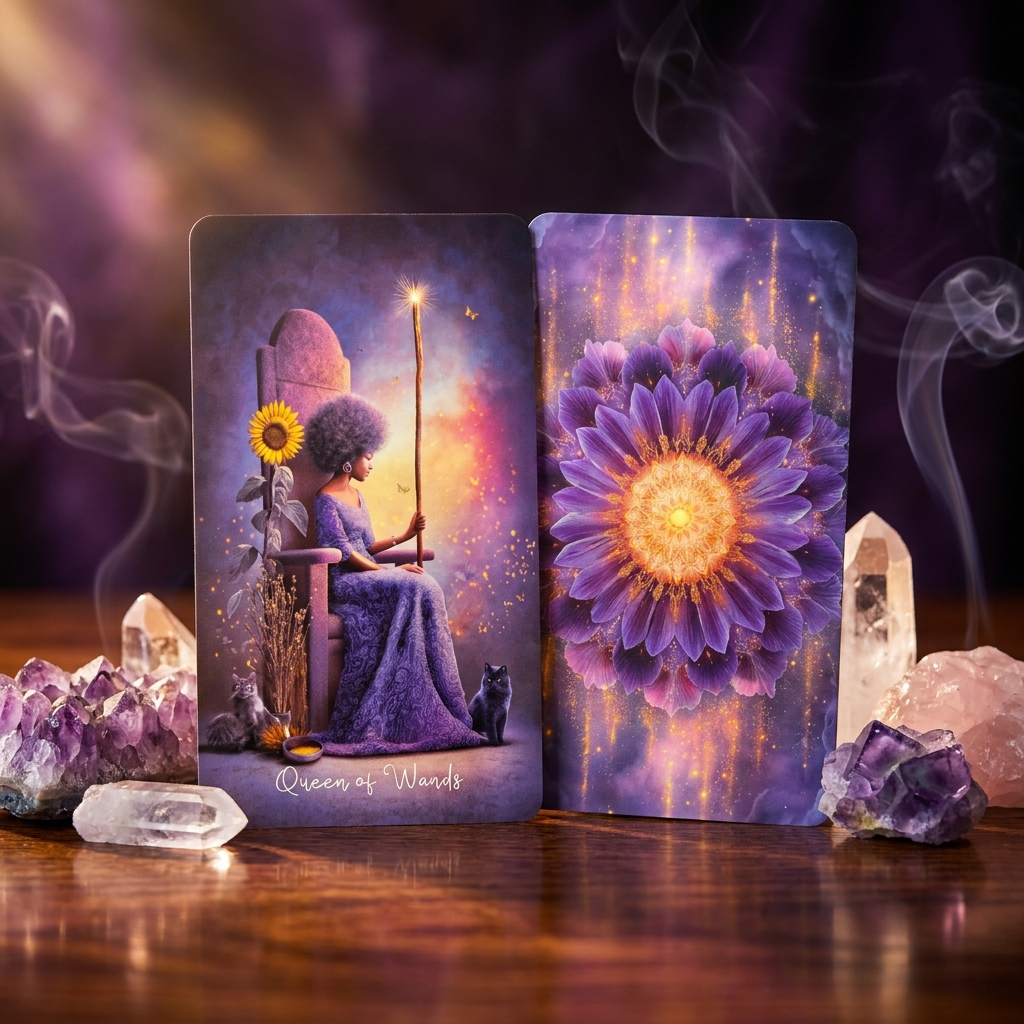 The Violet Veil Tarot – 78 Card Deck & Guidebook
