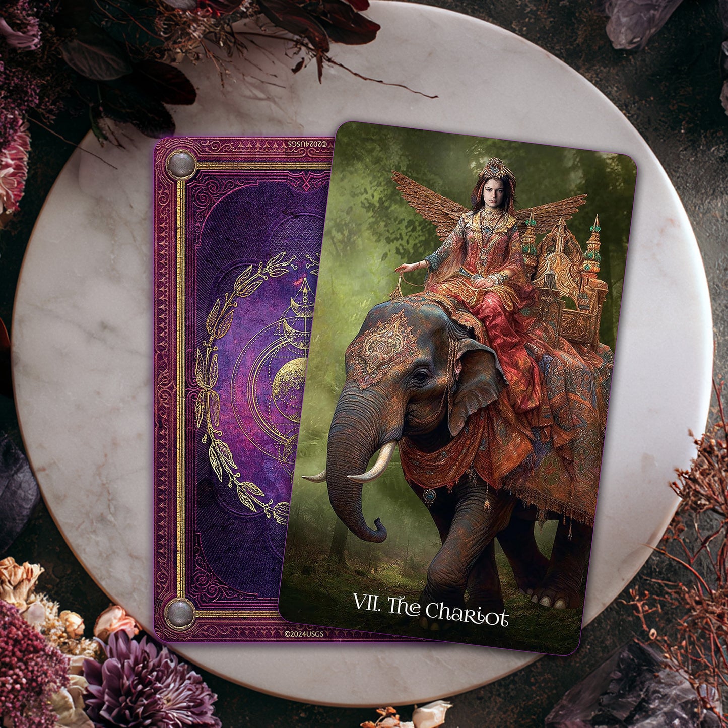 When Women Had Wings Tarot Deck – 78 Cards with Purple Gilded Edges