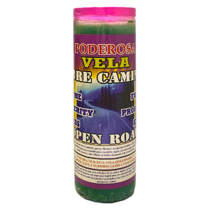 7 Day Candle Open Roads Prepared and Scented - Veladora Preparada Abre Caminos