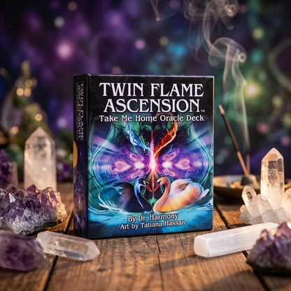 Twin Flame Ascension Oracle Deck & Guidebook - designed to support spiritual awakening, soul connection, and personal transformation